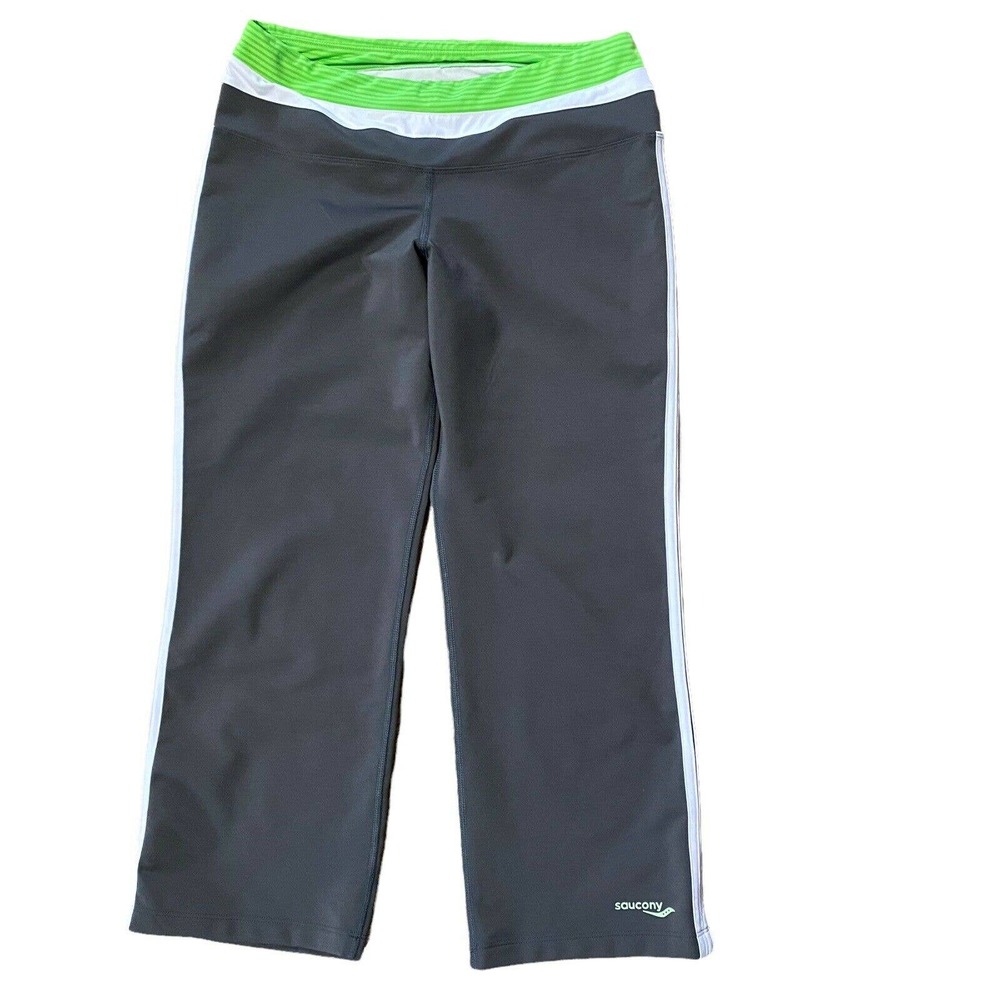 Saucony Workout Capris Pants Sz S Athletic Yoga Leggings Stretch